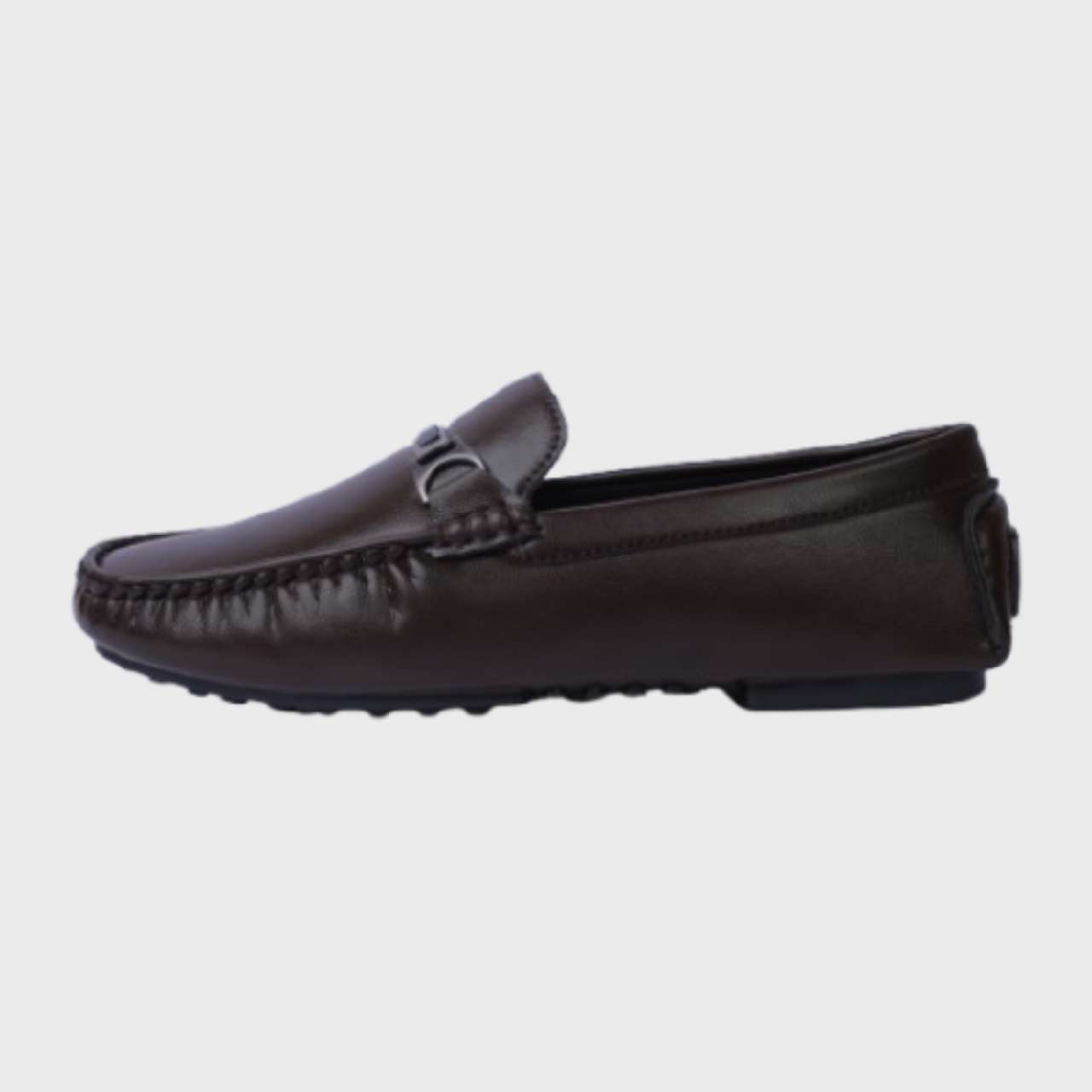 Men's Plain Leather Loafer with T.P.R. Sole - Image 5