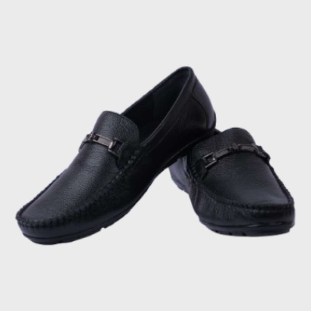 Men's Textured Leather Loafer with T.P.R. Sole - Image 2