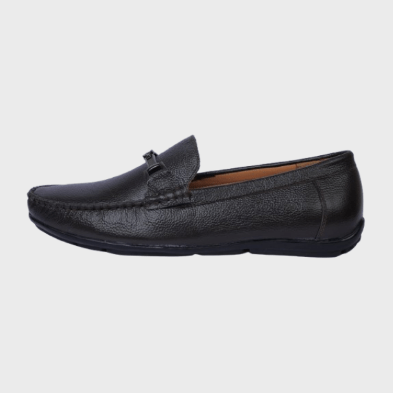 Men's Textured Leather Loafer with T.P.R. Sole - Image 4